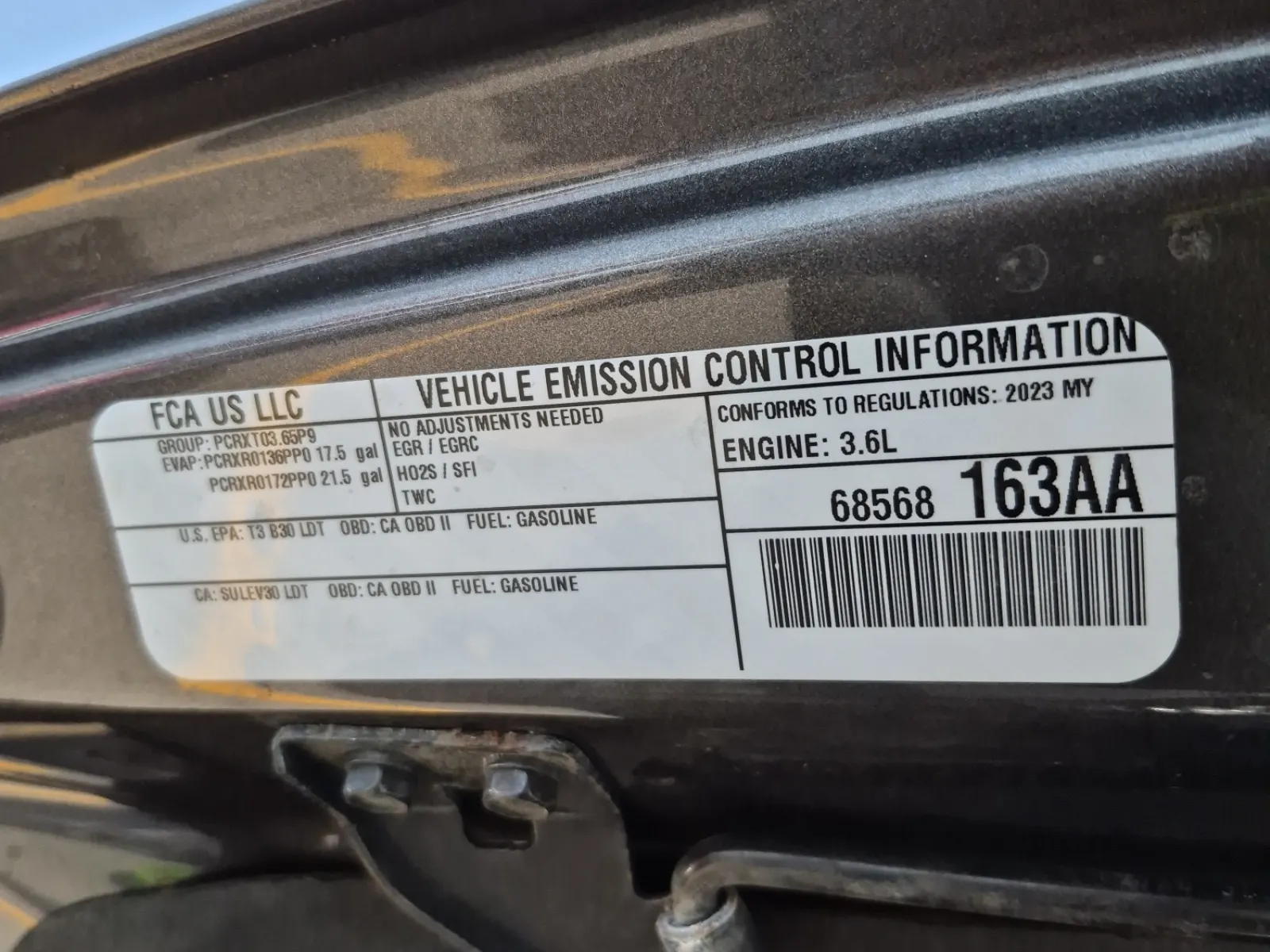 Emission Sticker Photo