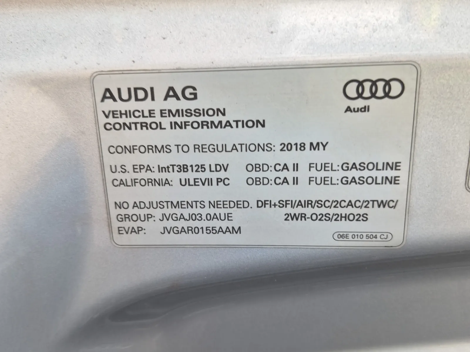 Emission Sticker Photo
