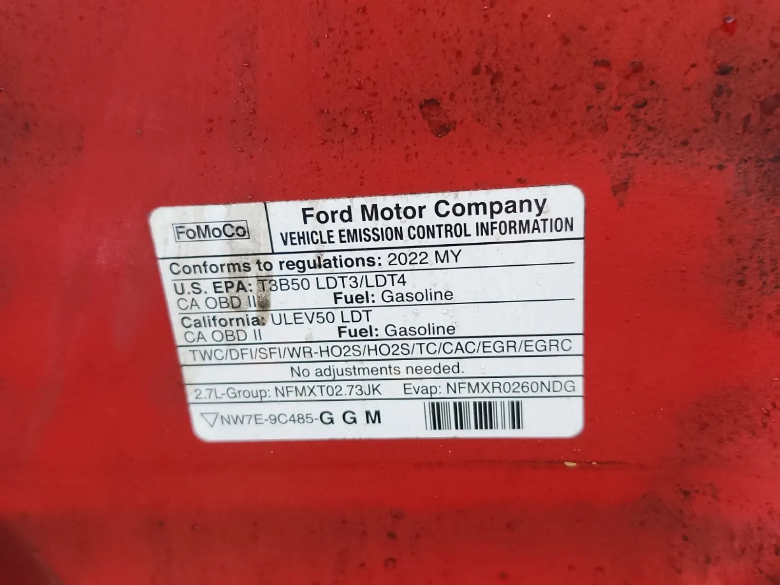 Emission Sticker Photo