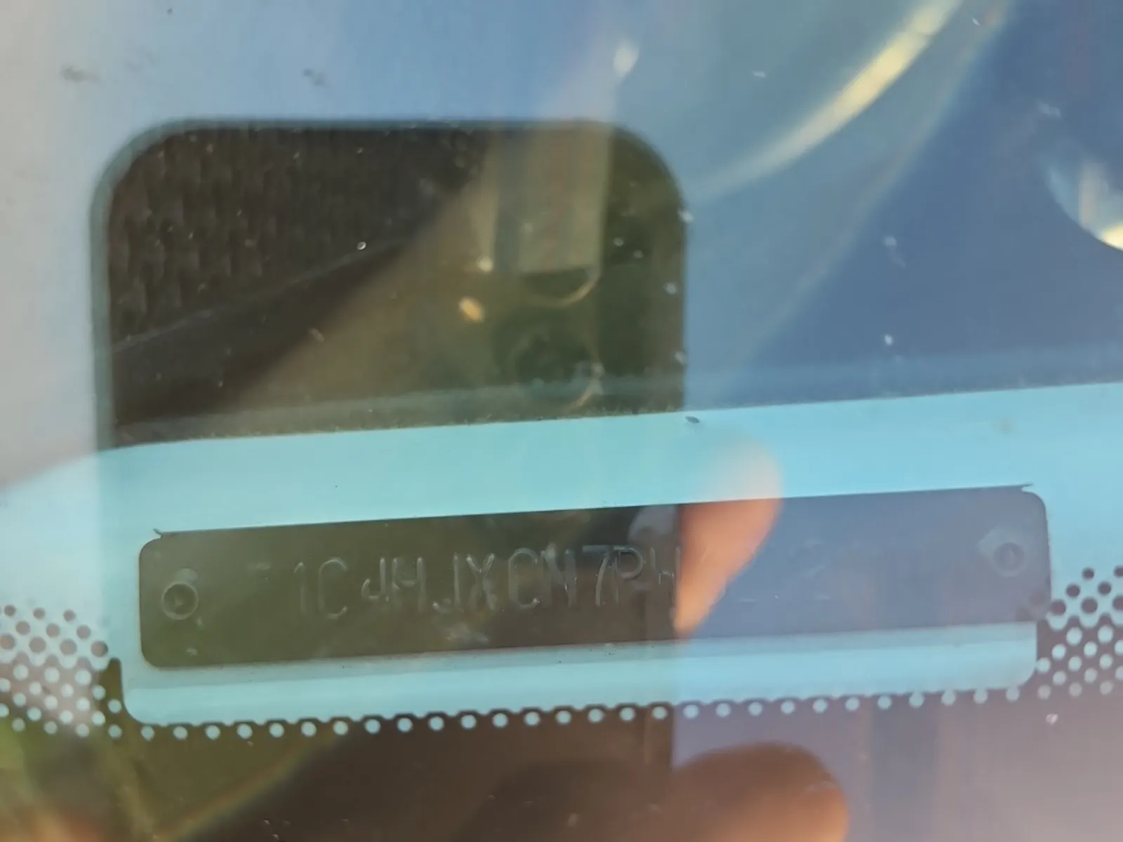 Dash VIN Plate Photo
