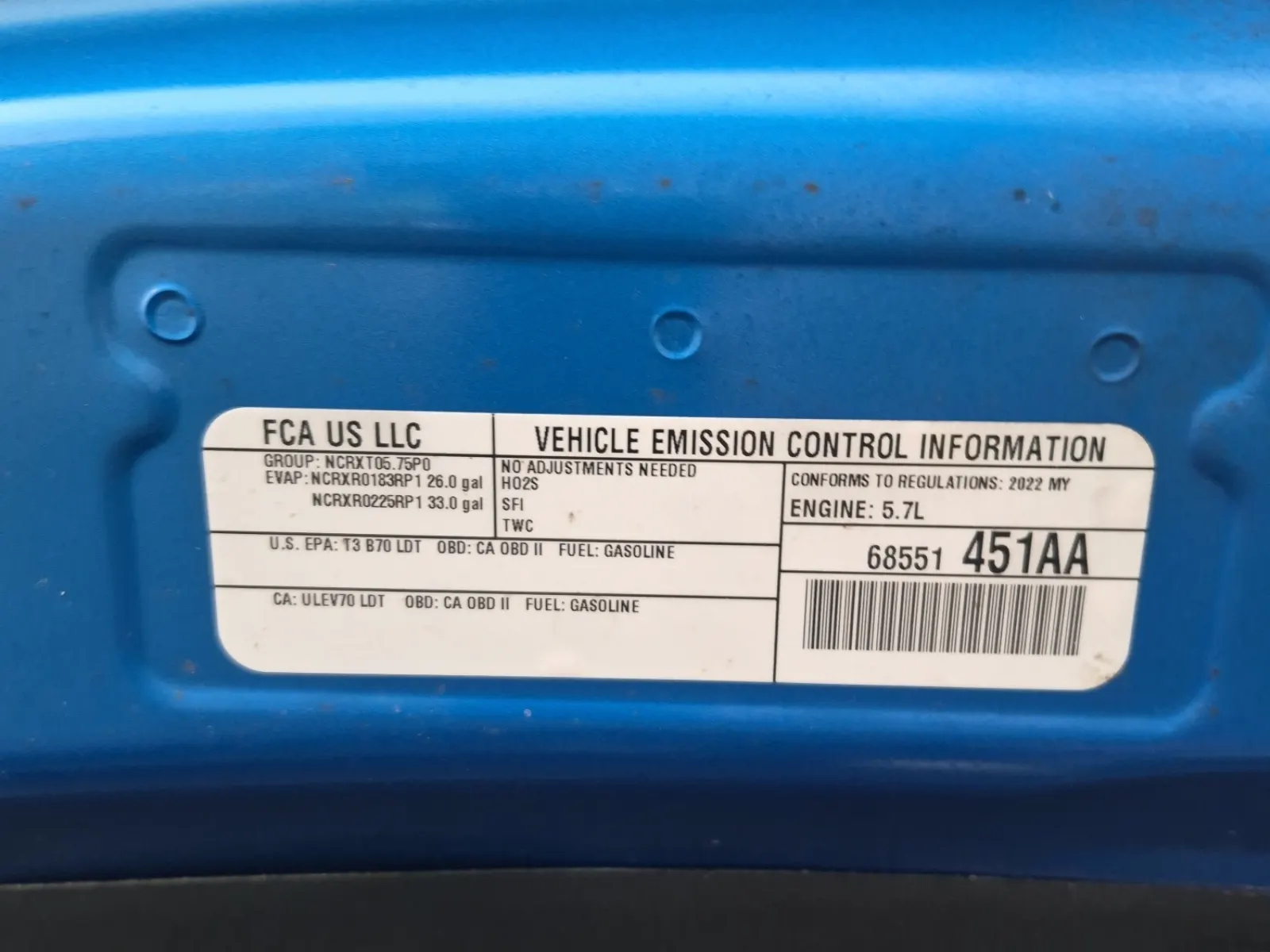 Emission Sticker Photo