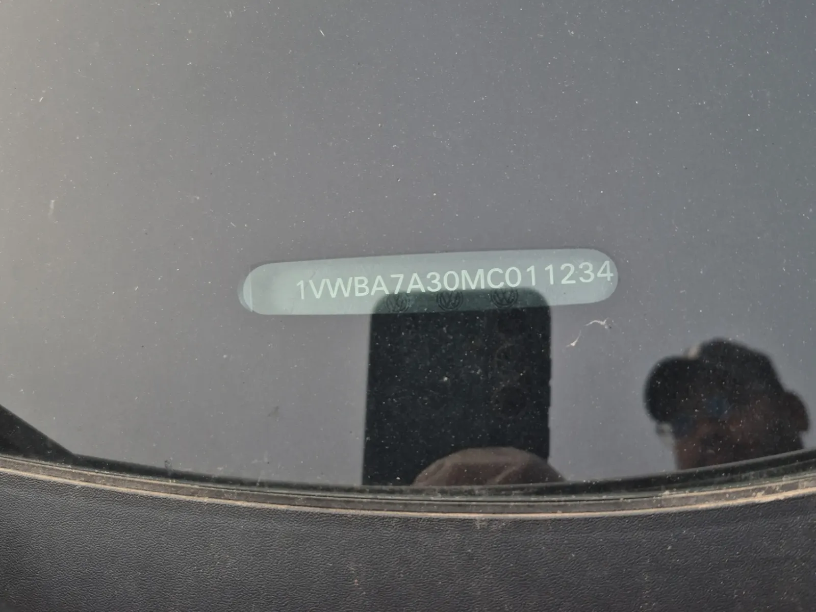 Dash VIN Plate Photo