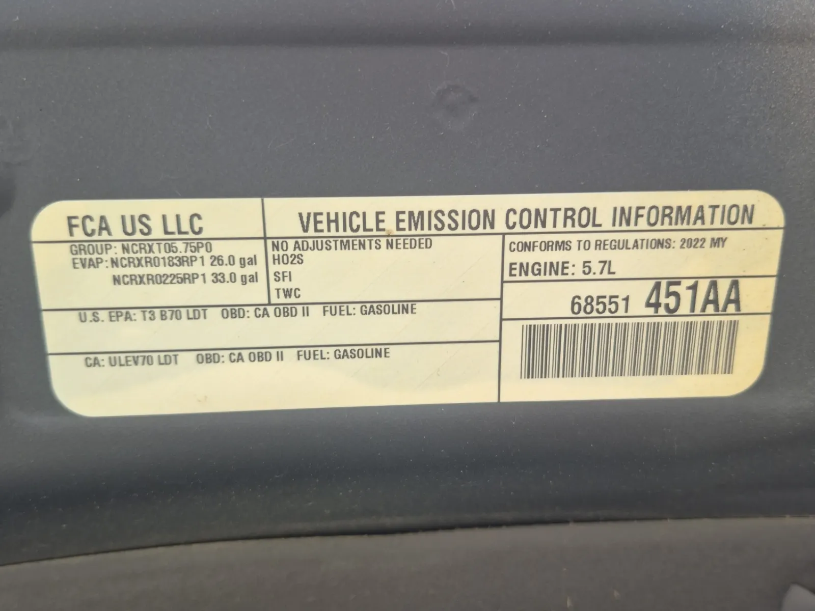 Emission Sticker Photo