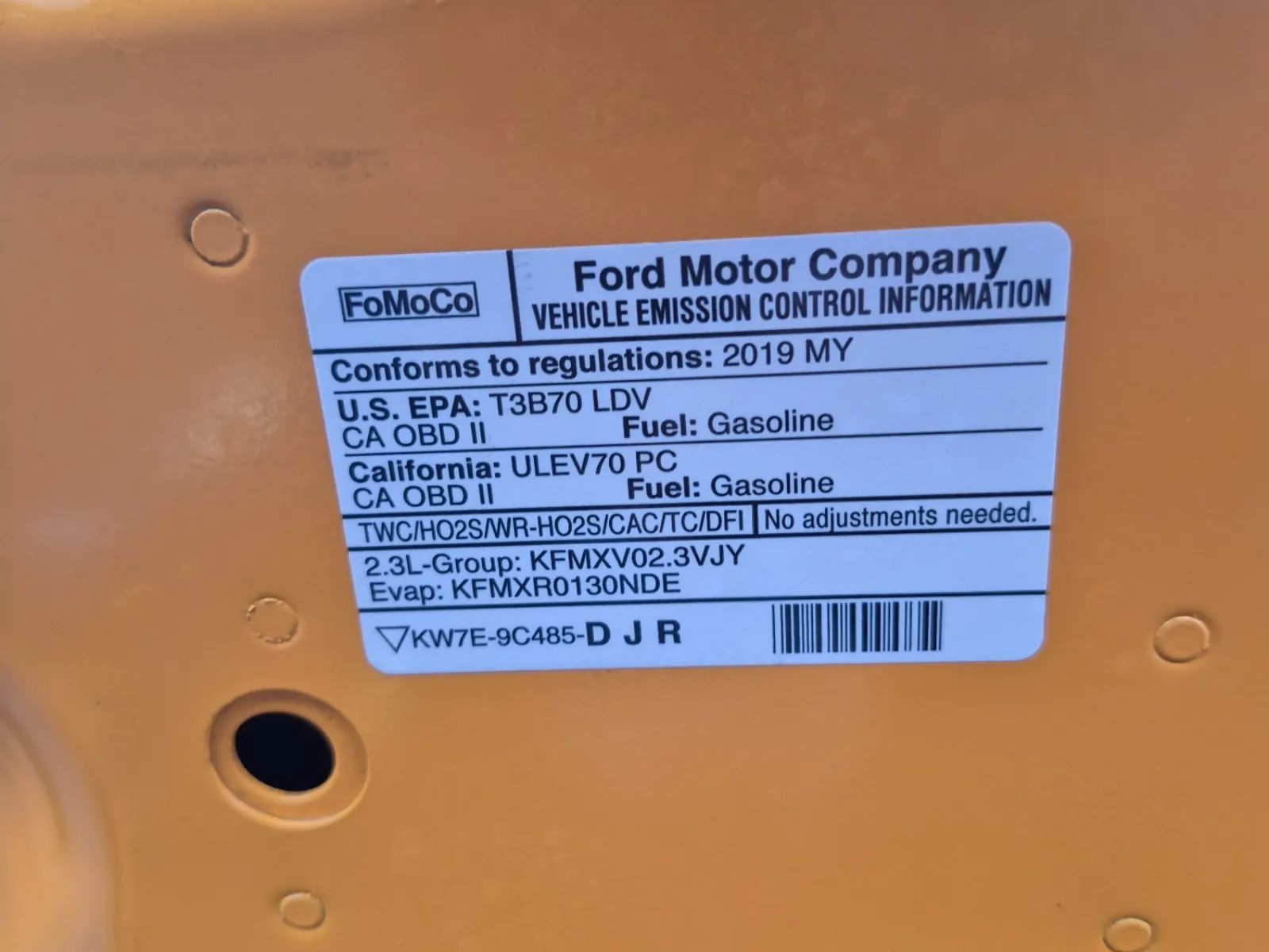 Emission Sticker Photo