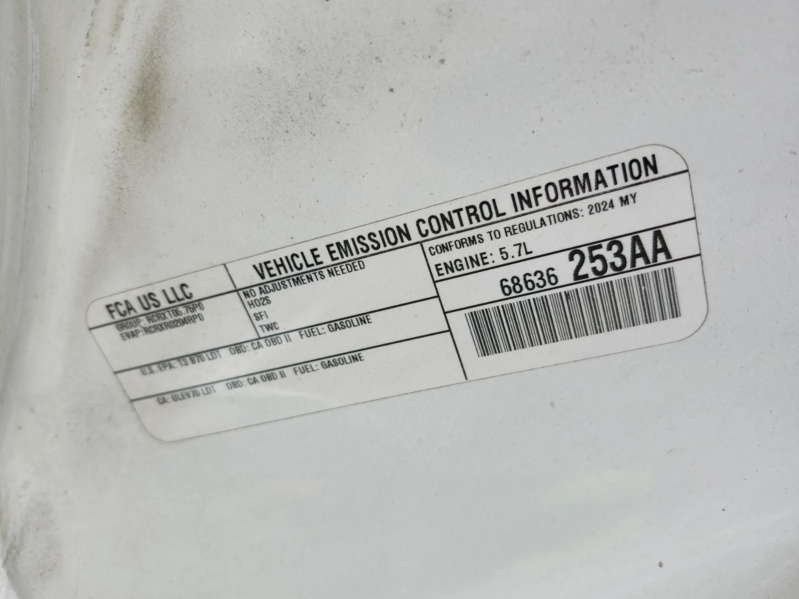 Emission Sticker Photo