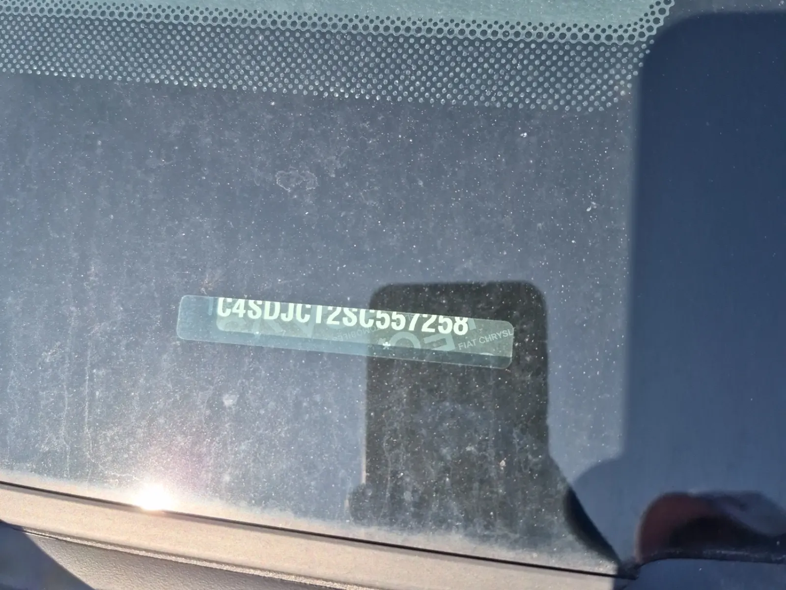 Dash VIN Plate Photo