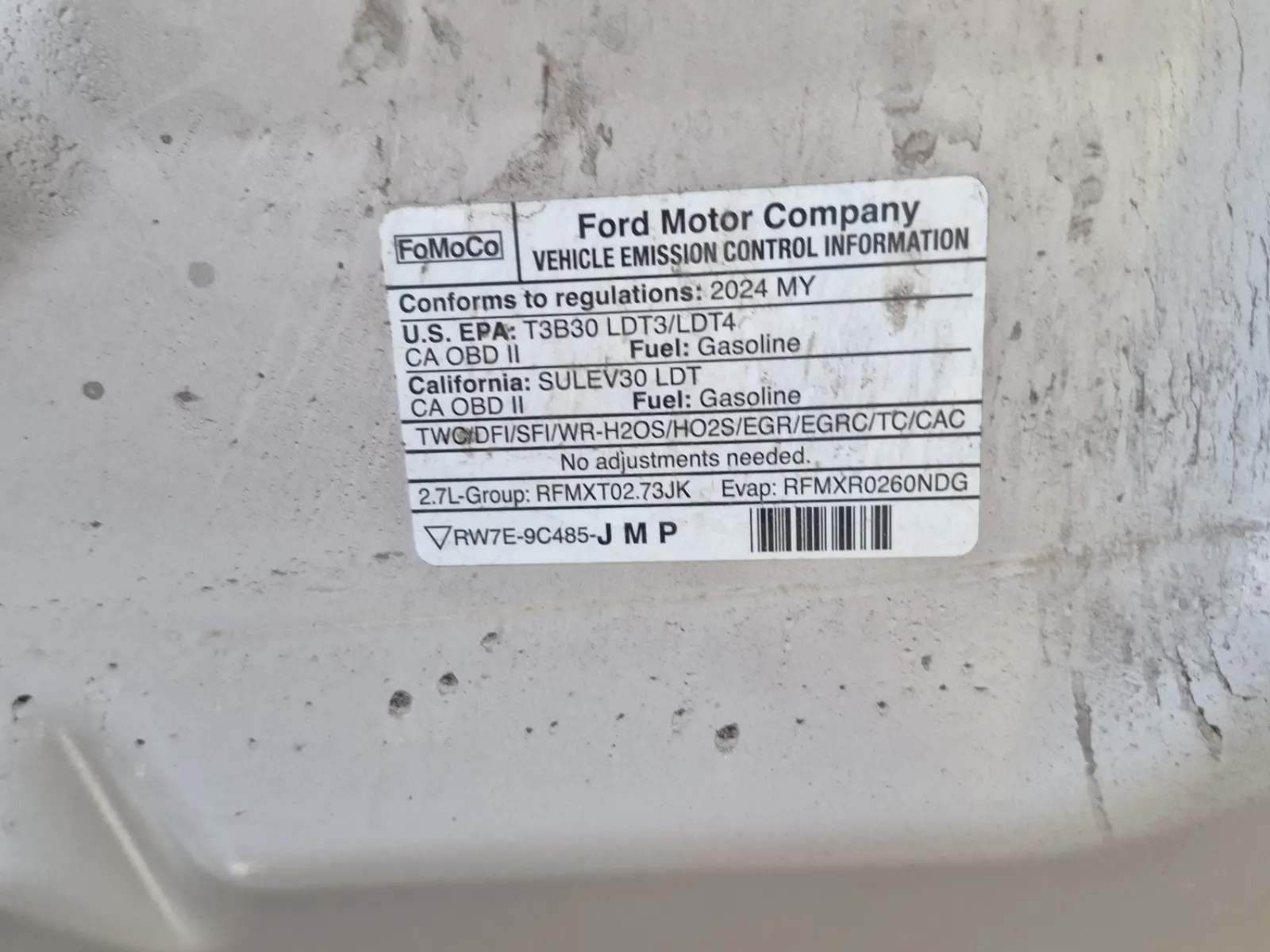 Emission Sticker Photo