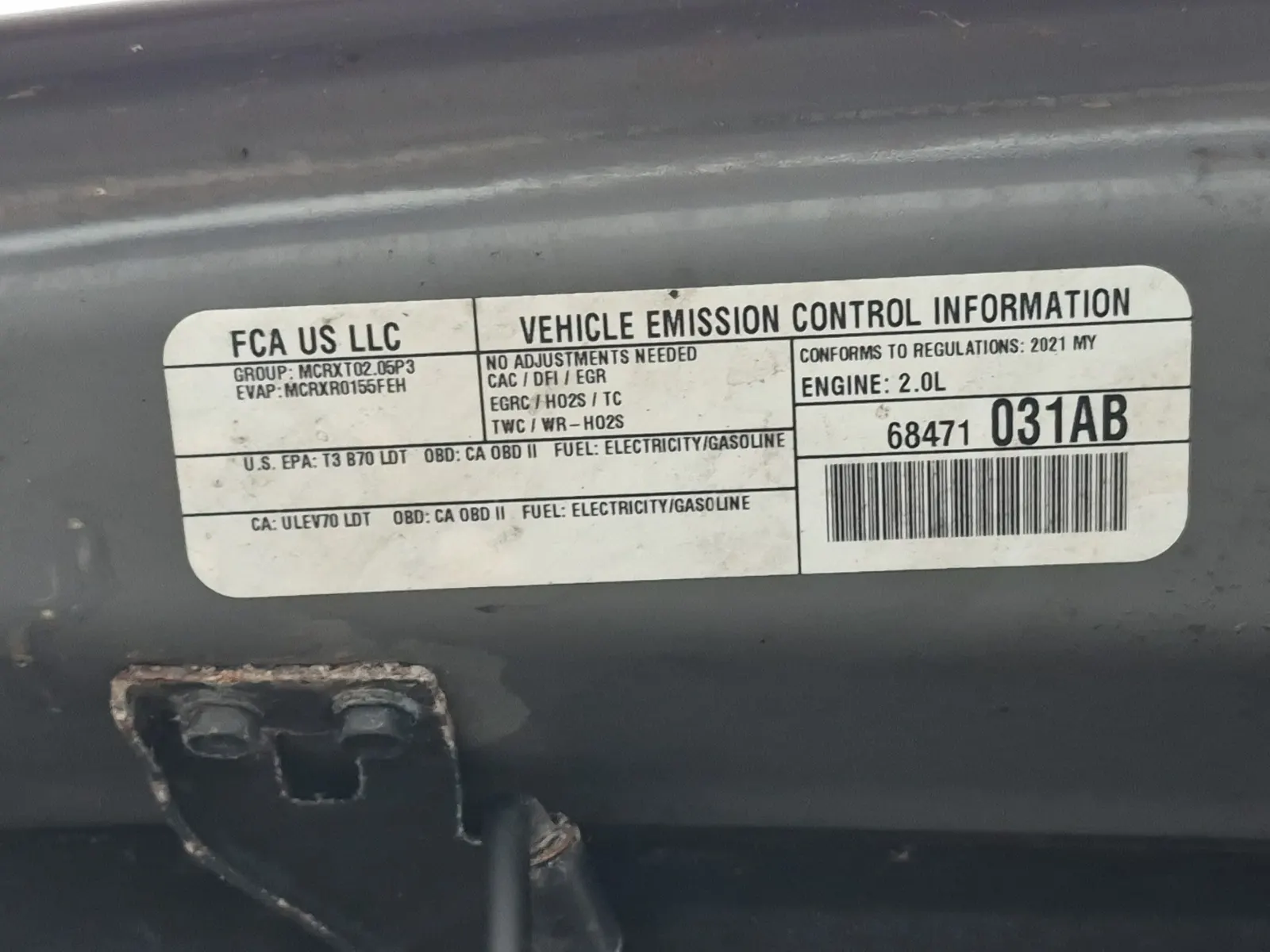 Emission Sticker Photo