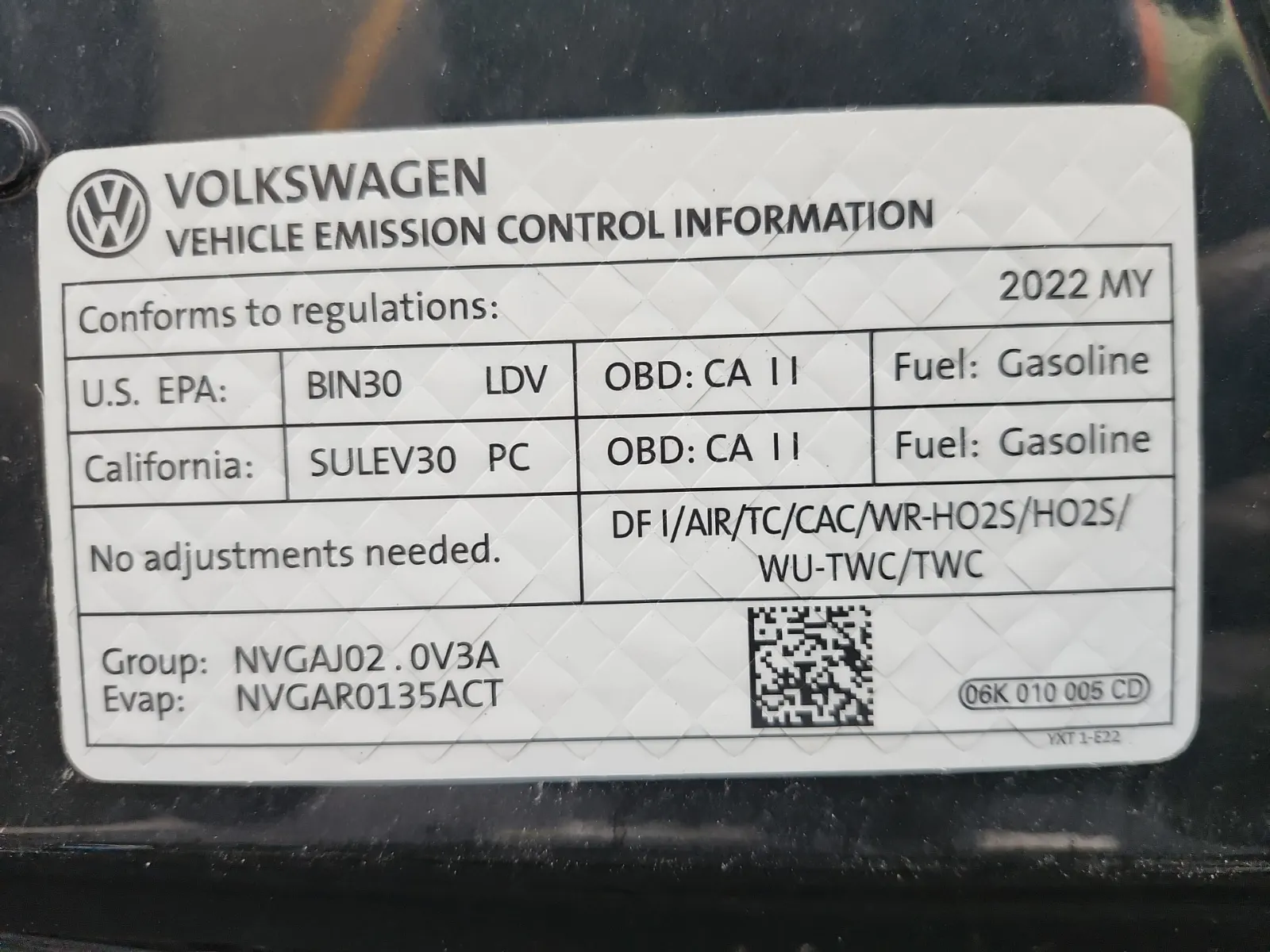 Emission Sticker Photo