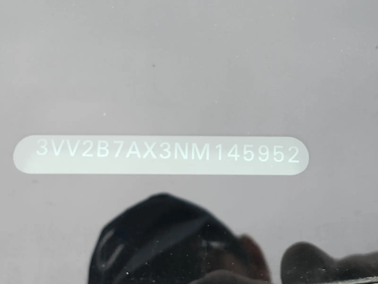 Dash VIN Plate Photo