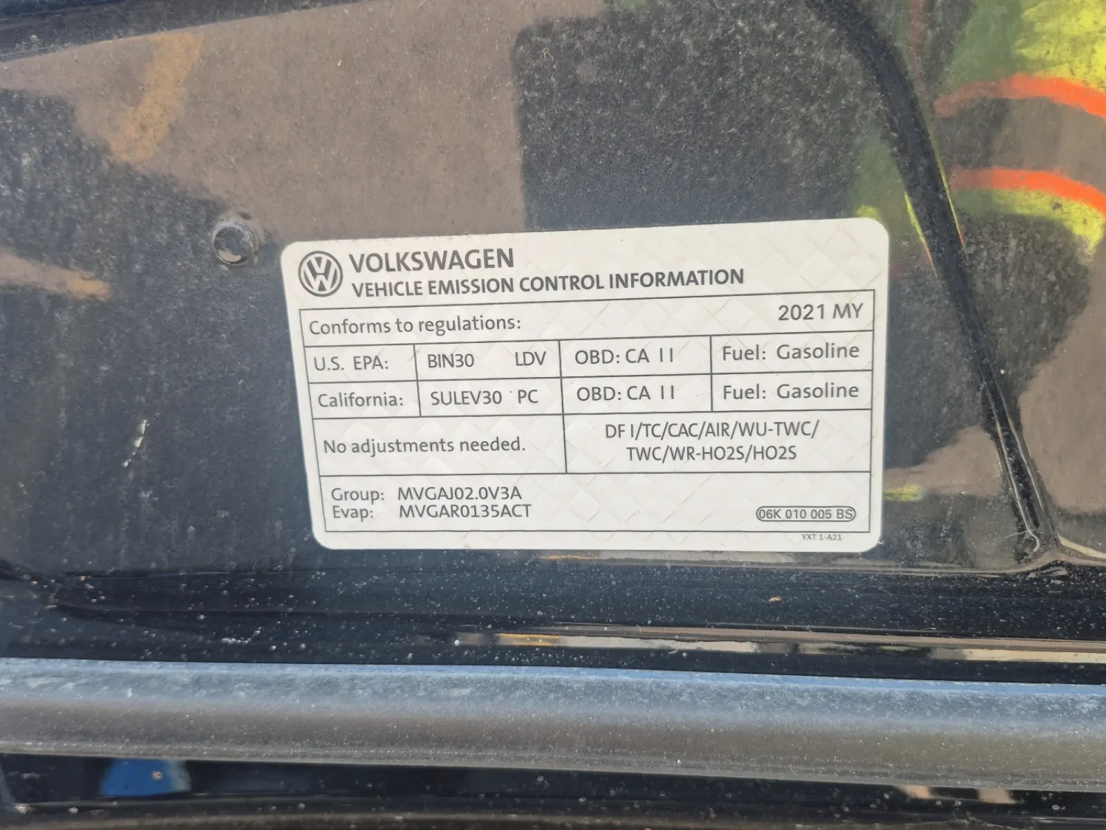 Emission Sticker Photo