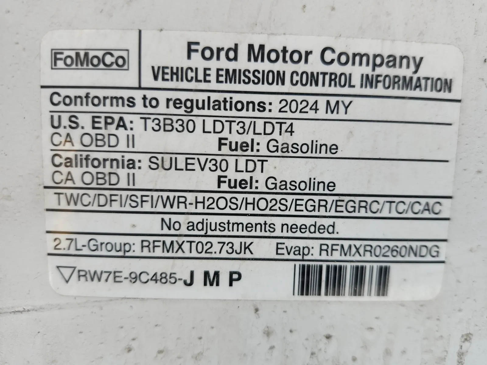 Emission Sticker Photo
