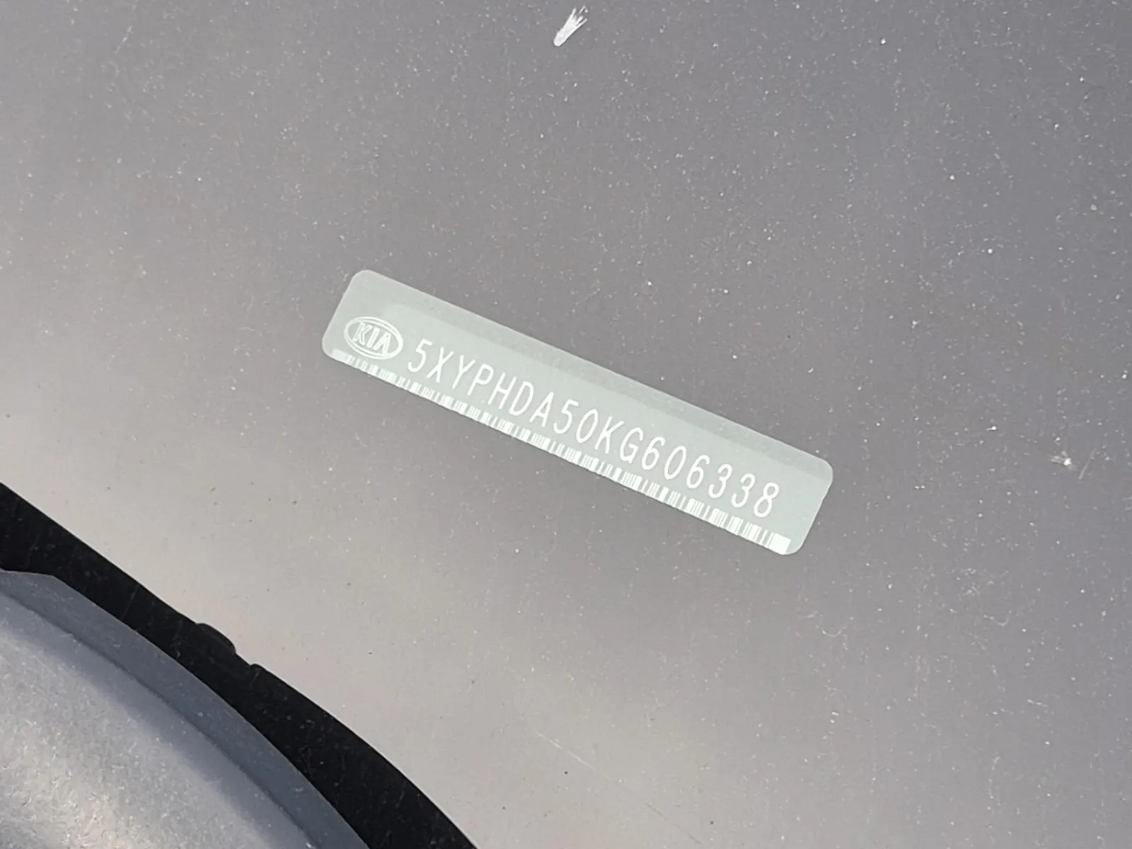 Dash VIN Plate Photo