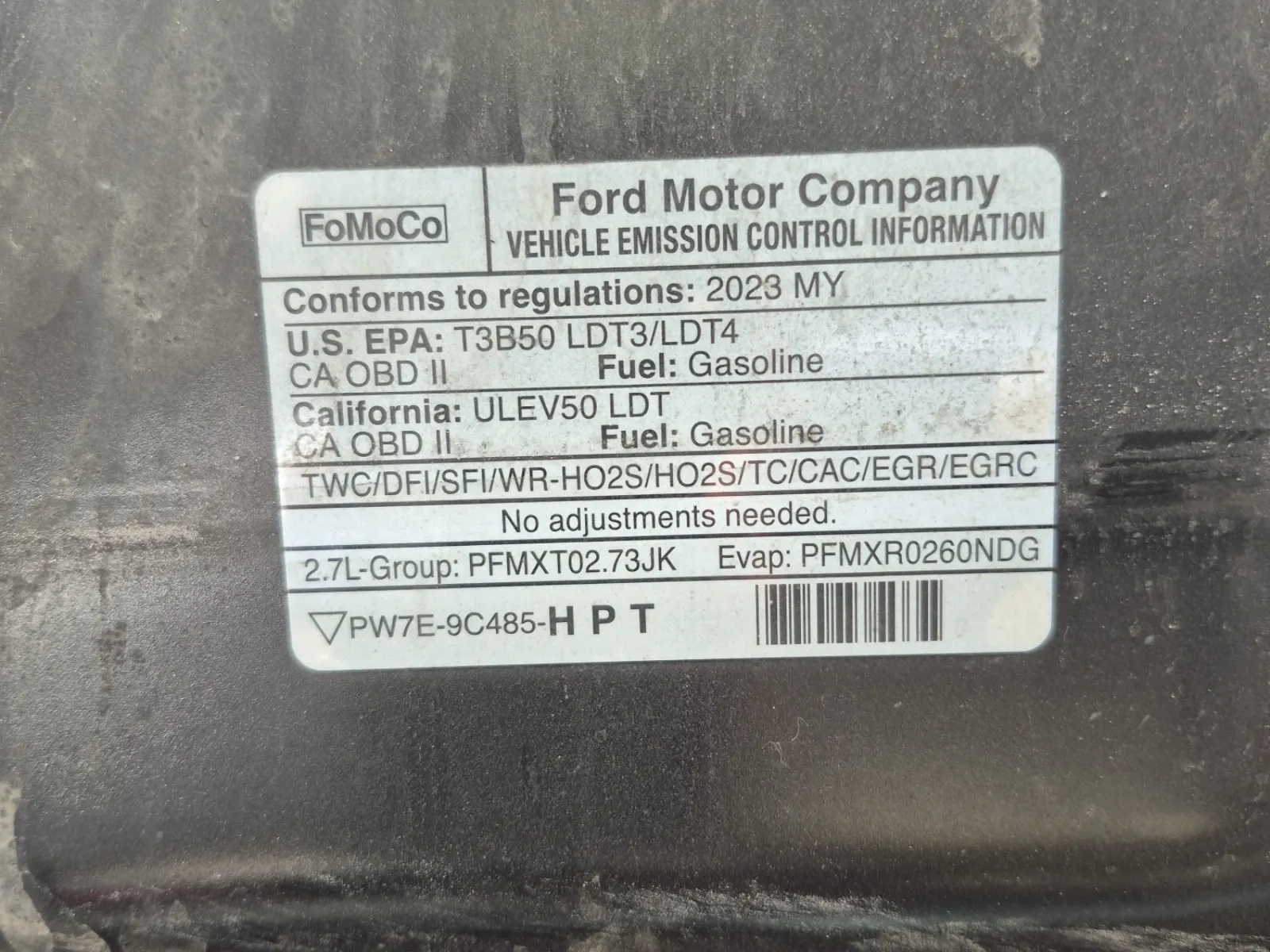 Emission Sticker Photo