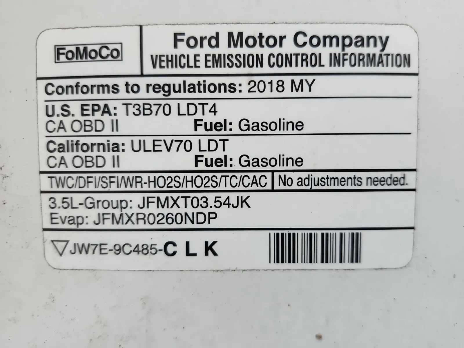 Emission Sticker Photo