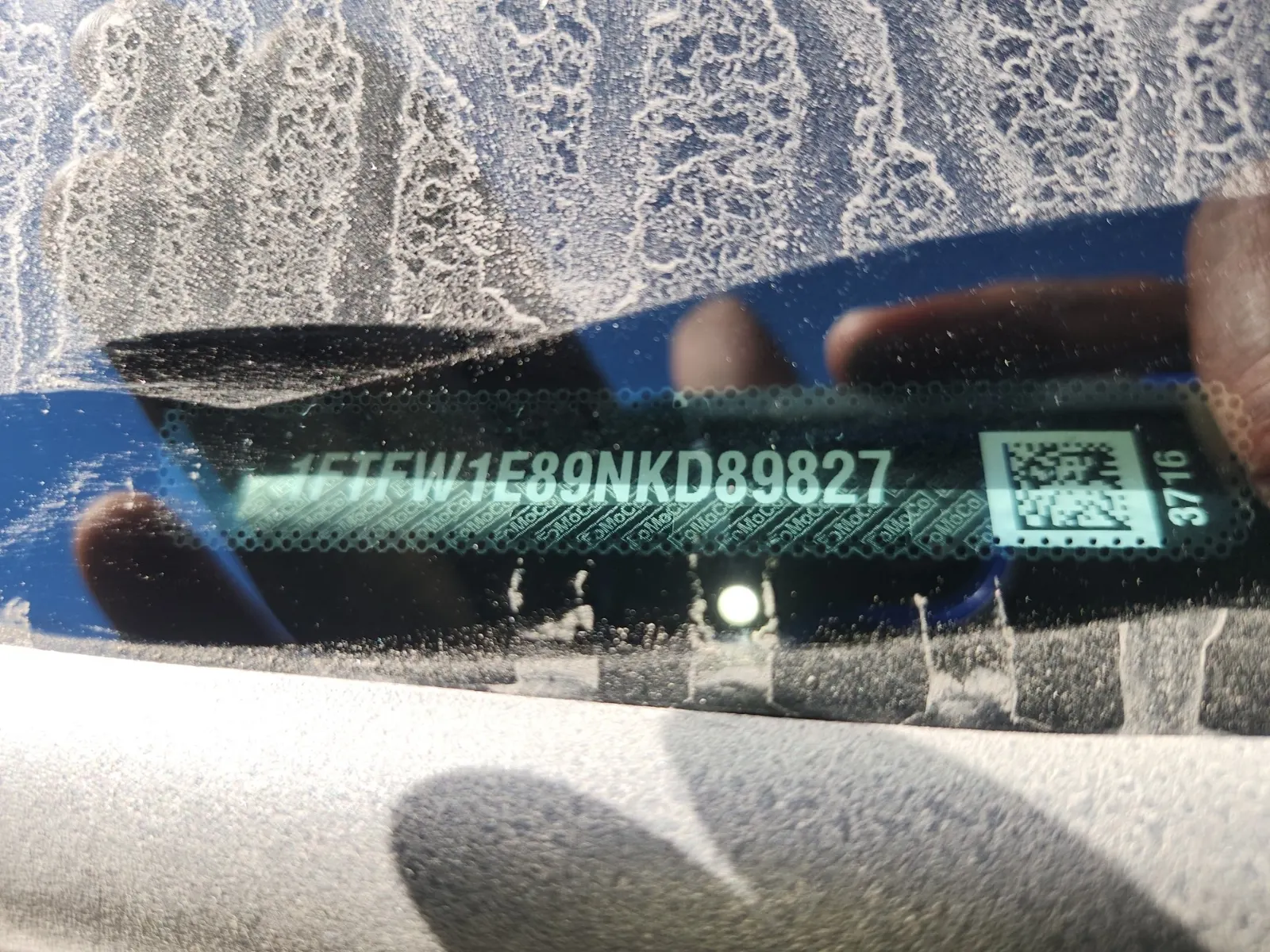 Dash VIN Plate Photo