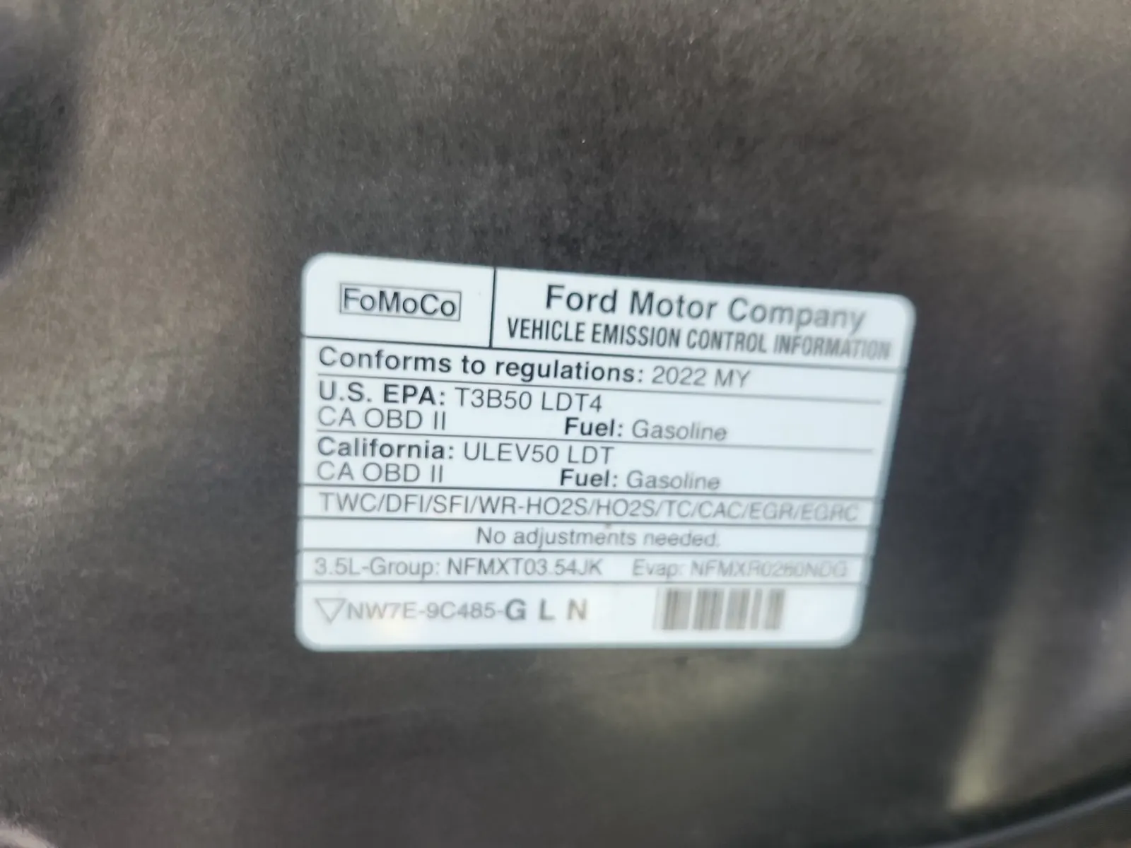 Emission Sticker Photo