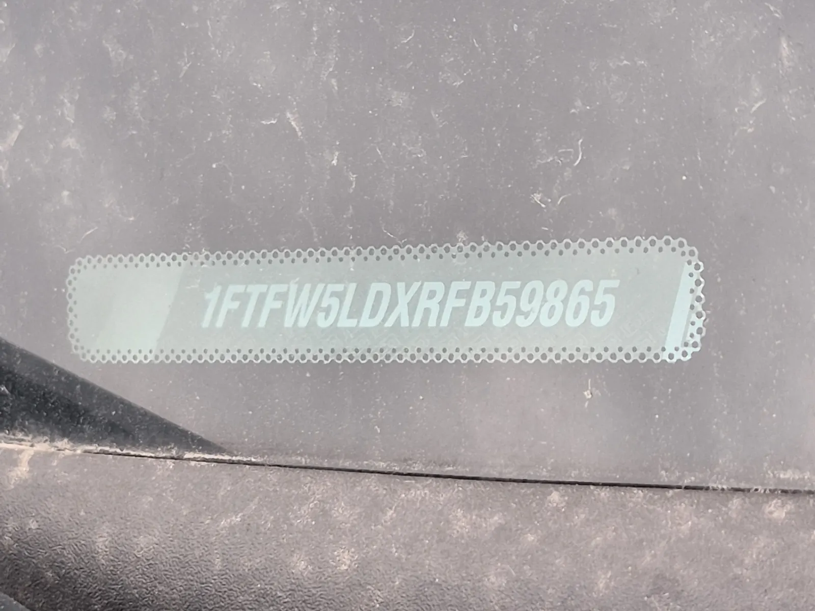 Dash VIN Plate Photo