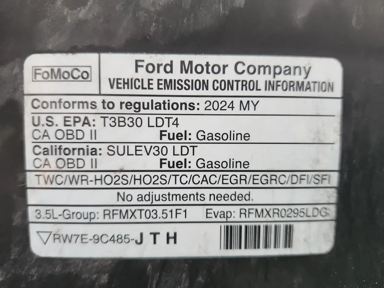 Emission Sticker Photo