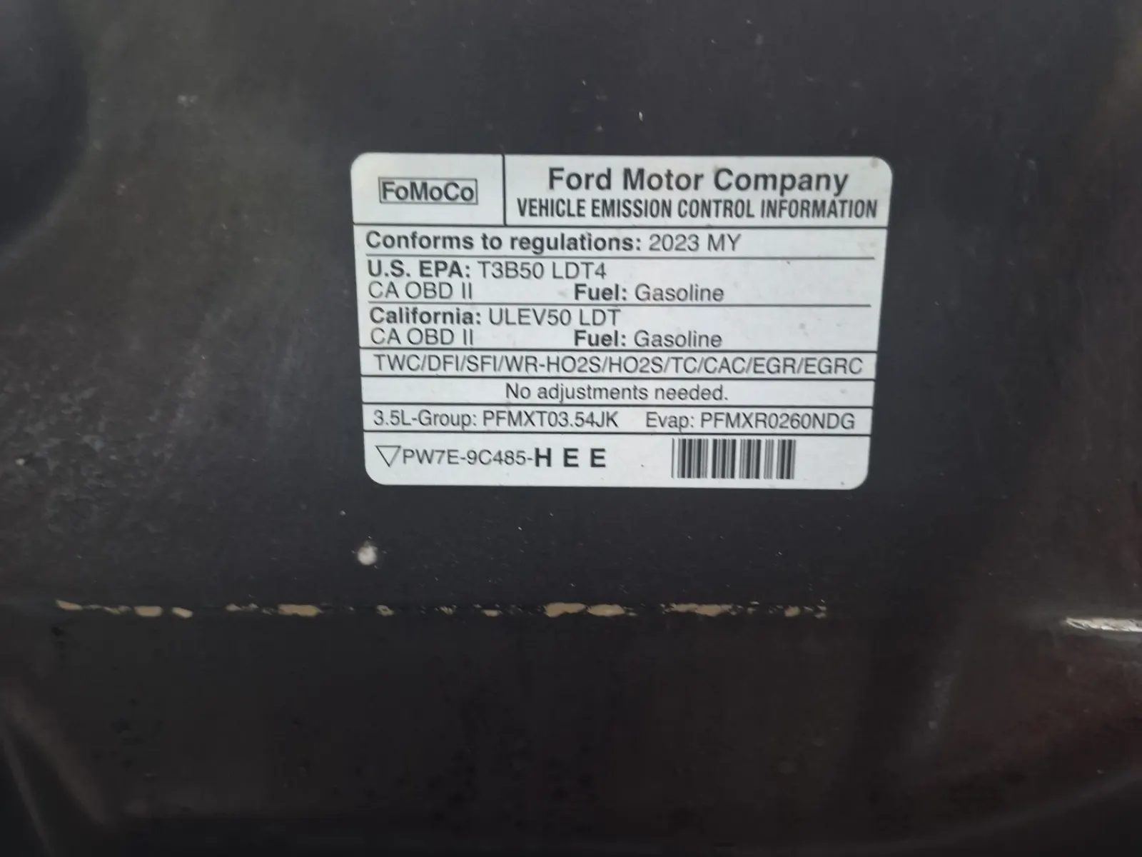 Emission Sticker Photo