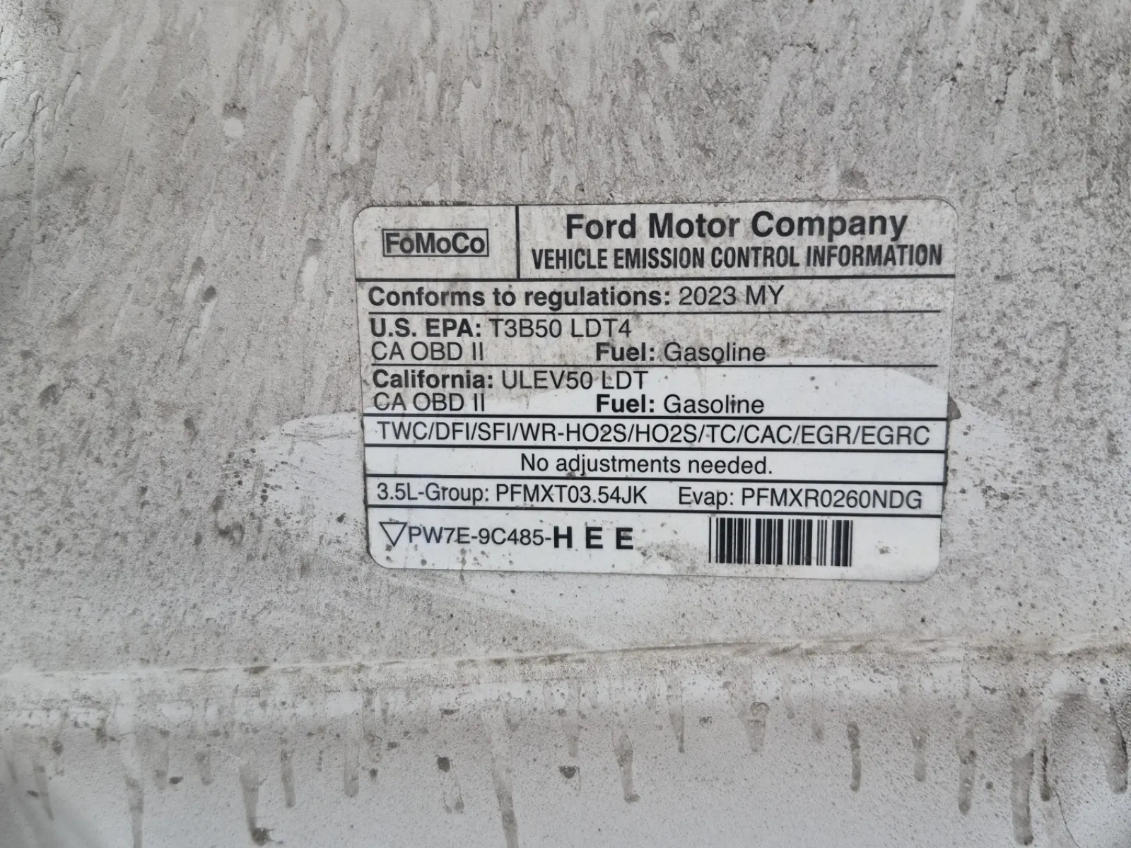 Emission Sticker Photo