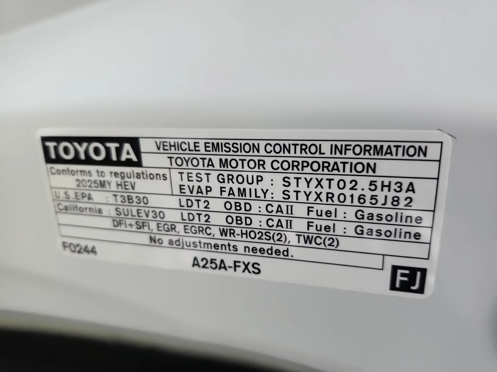 Emission Sticker Photo