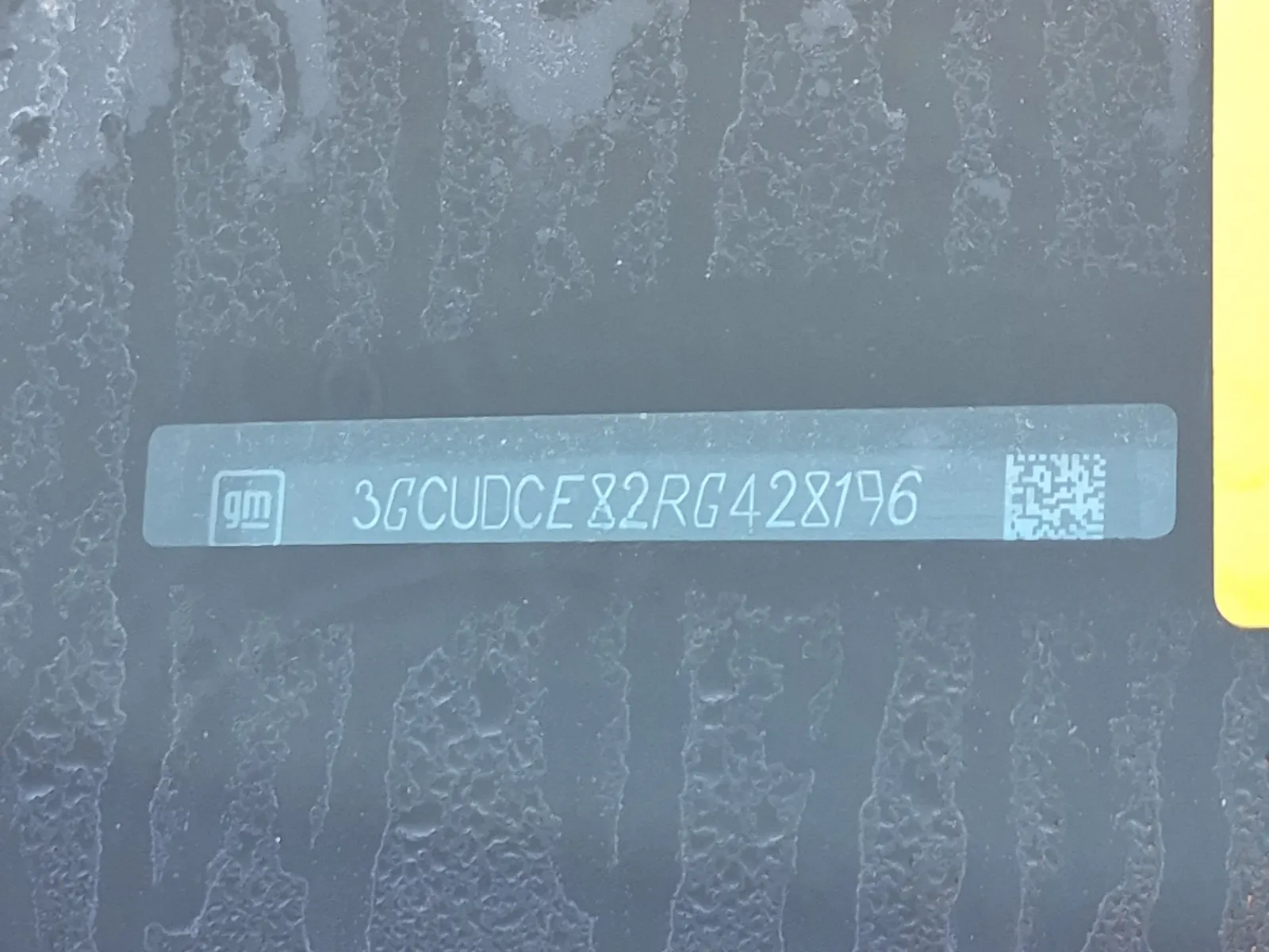 Dash VIN Plate Photo