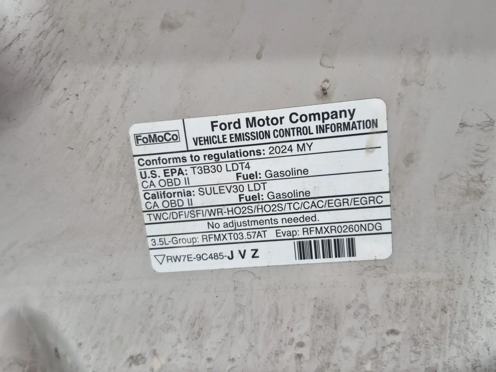 Emission Sticker Photo