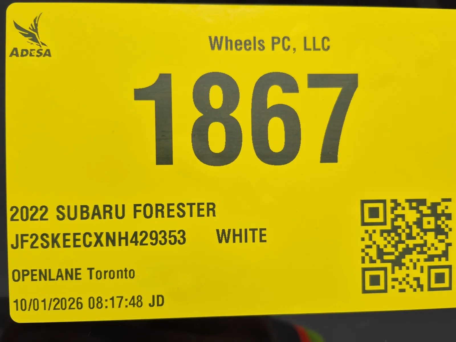 Inventory Label Photo