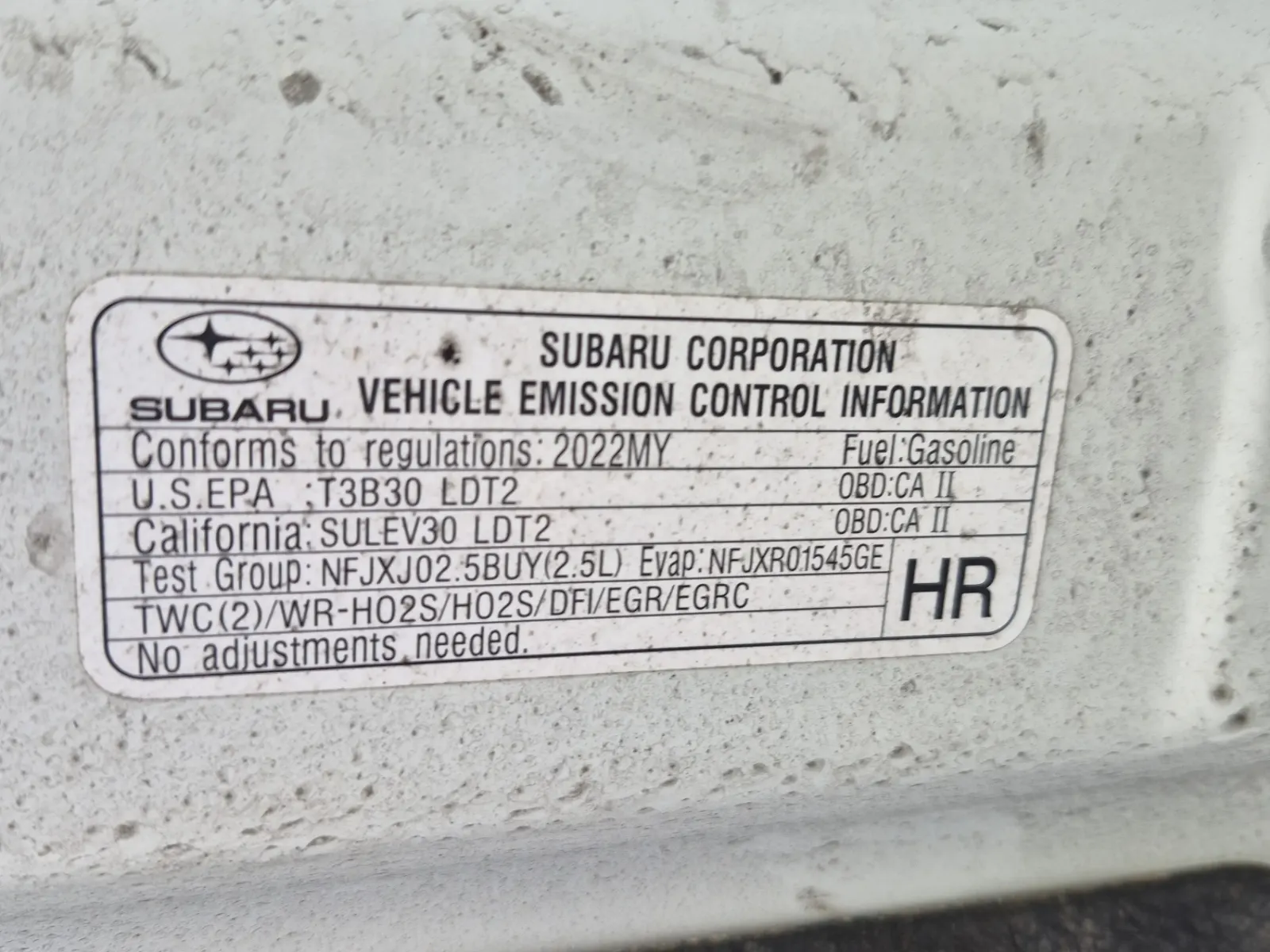 Emission Sticker Photo