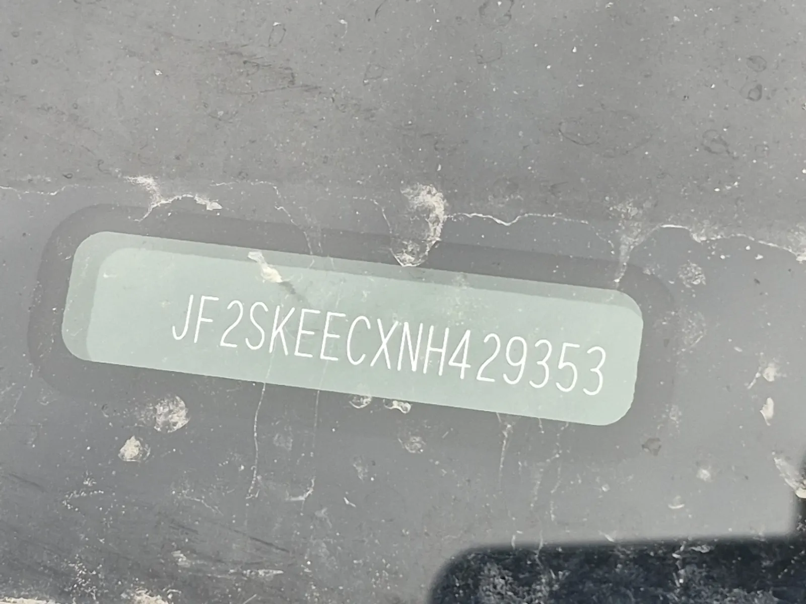 Dash VIN Plate Photo