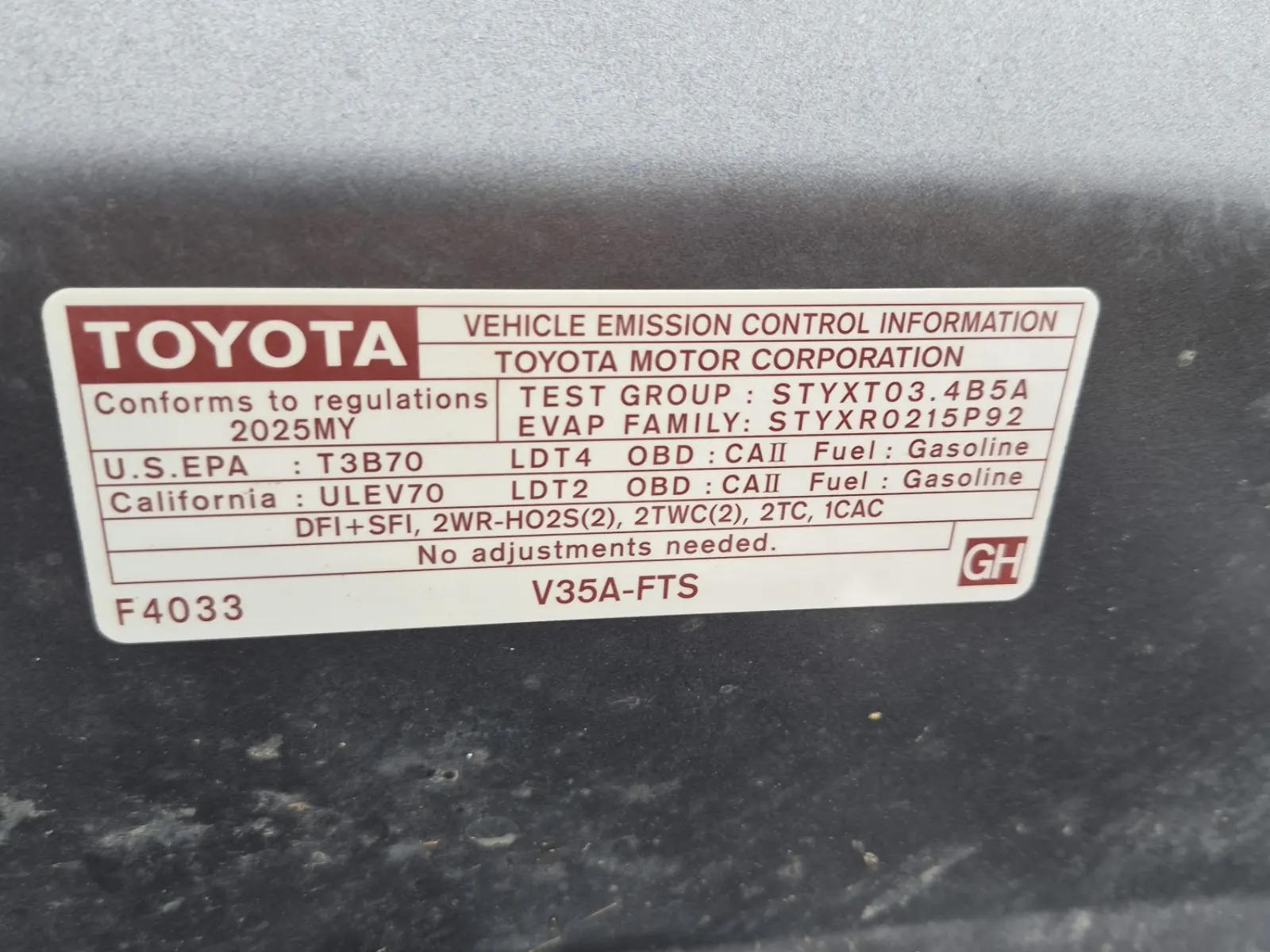 Emission Sticker Photo