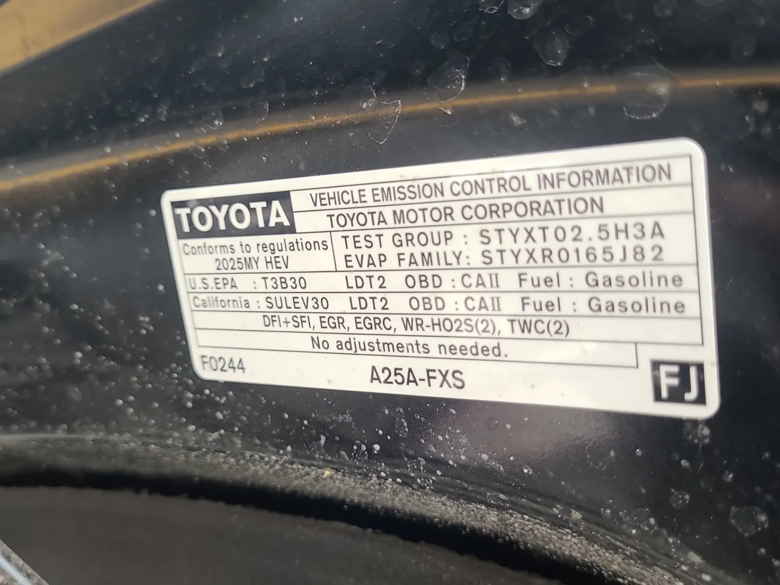 Emission Sticker Photo