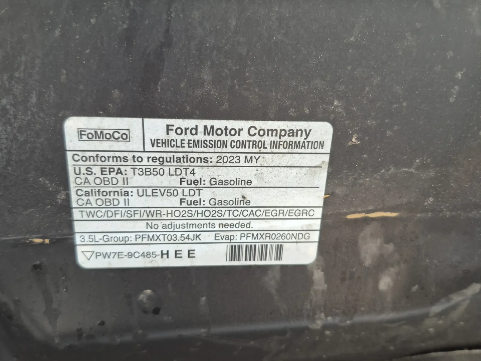 Emission Sticker Photo
