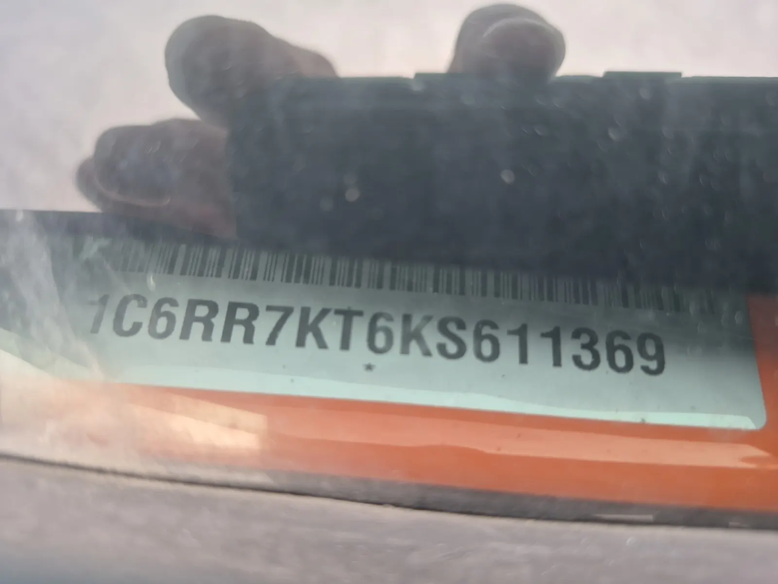 Dash VIN Plate Photo