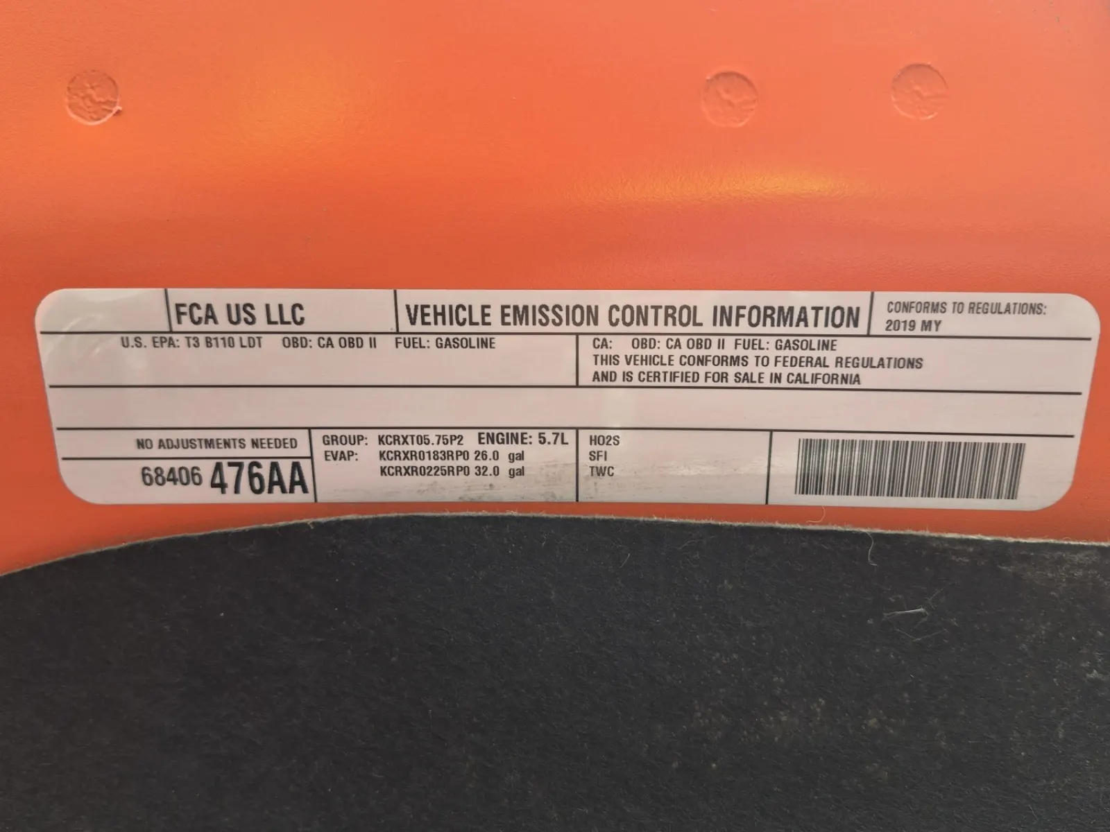 Emission Sticker Photo