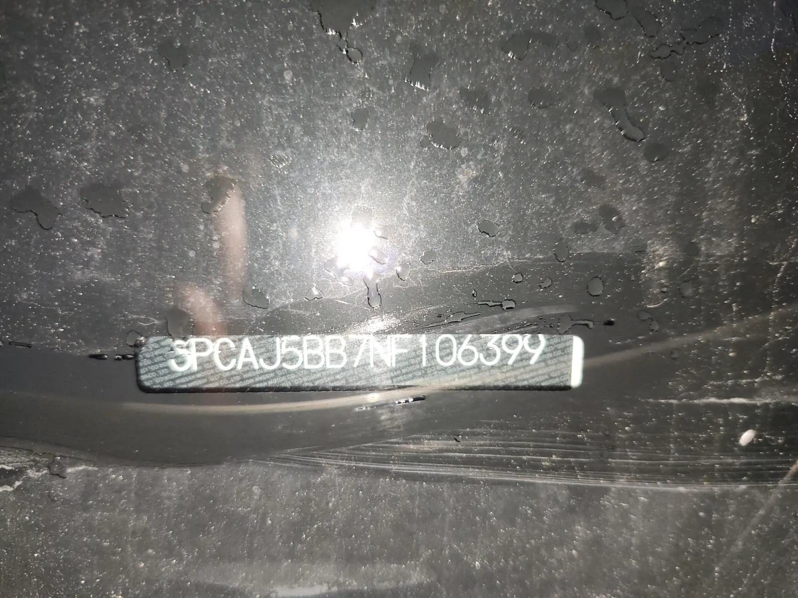 Dash VIN Plate Photo
