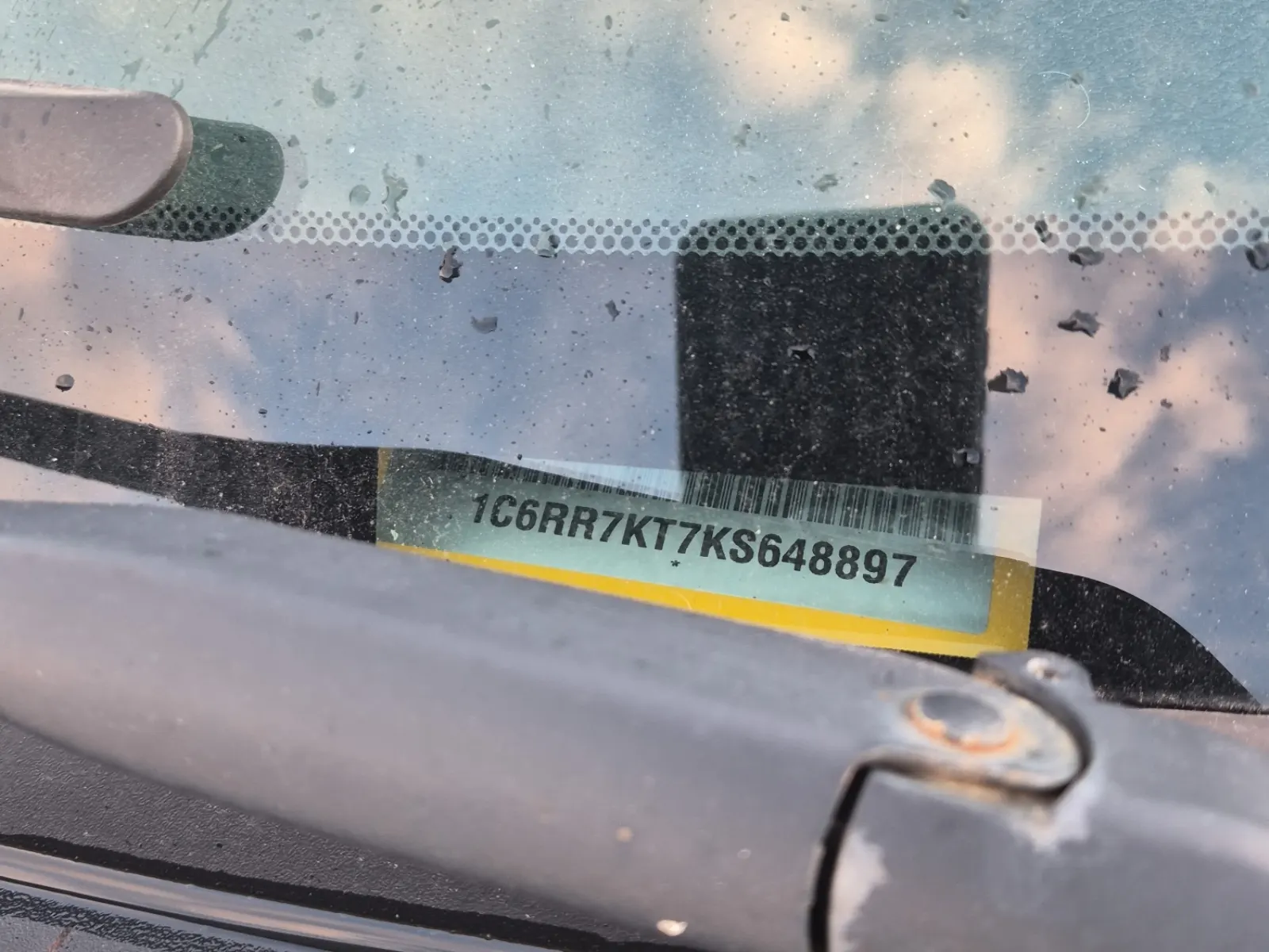 Dash VIN Plate Photo