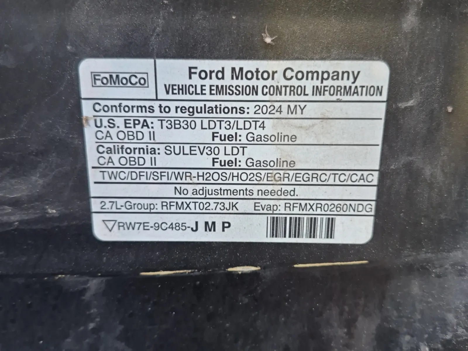 Emission Sticker Photo