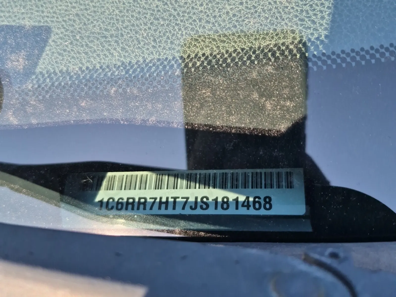 Dash VIN Plate Photo