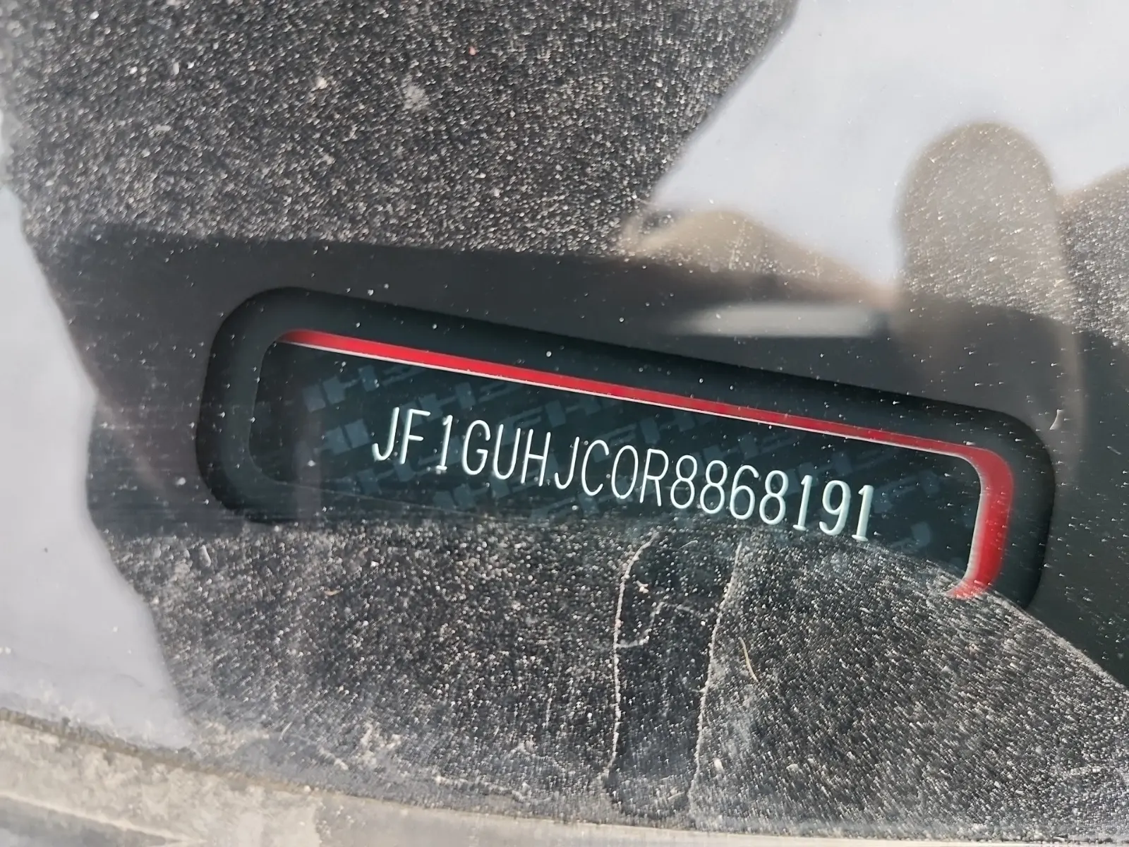 Dash VIN Plate Photo