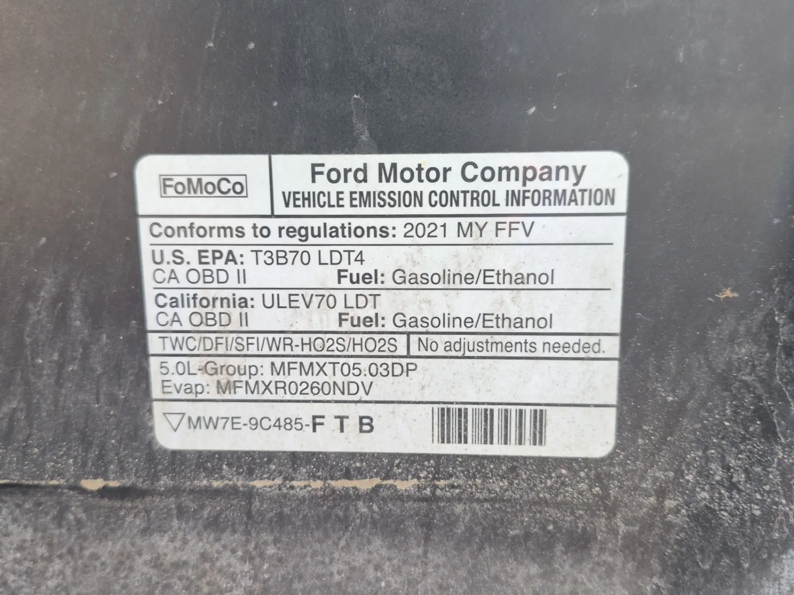 Emission Sticker Photo