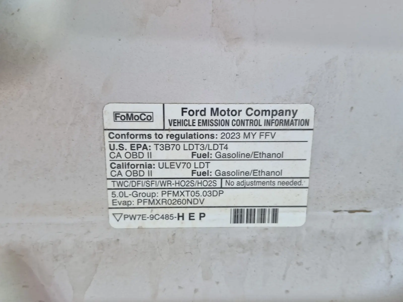 Emission Sticker Photo
