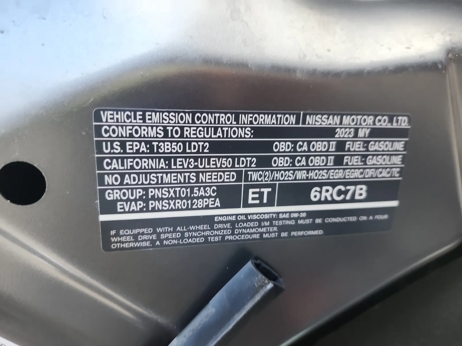 Emission Sticker Photo