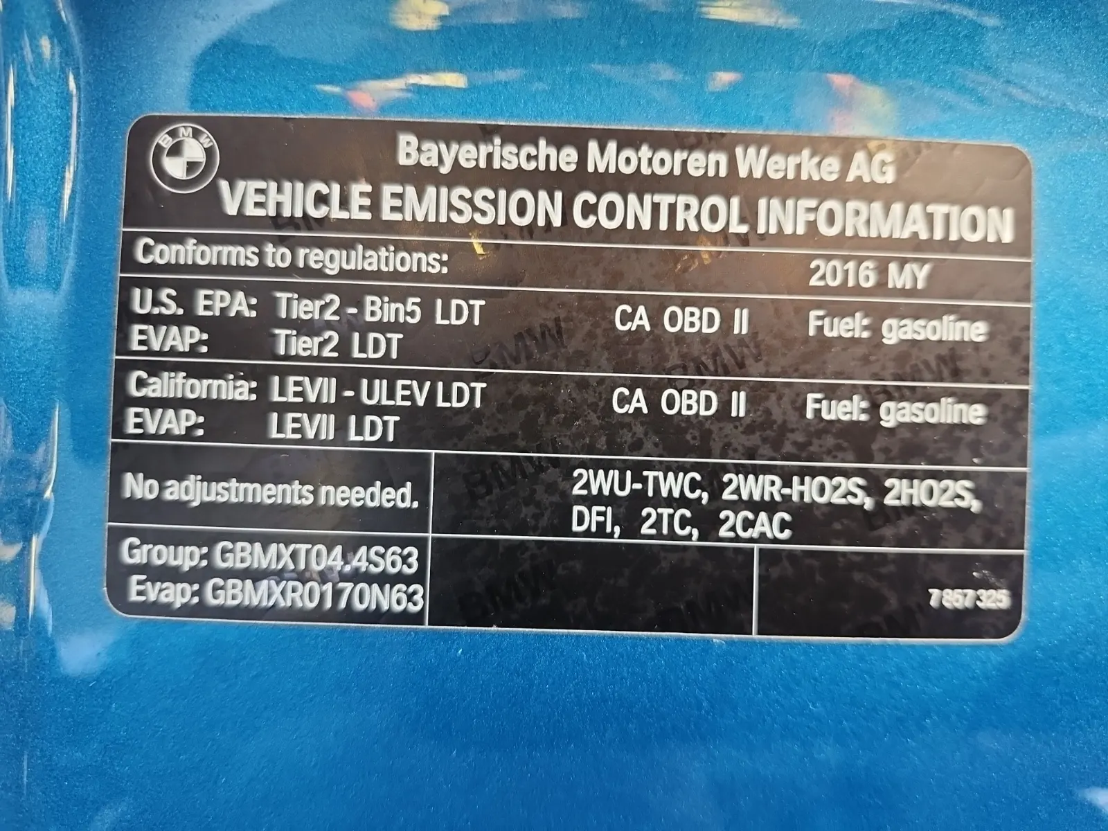 Emission Sticker Photo
