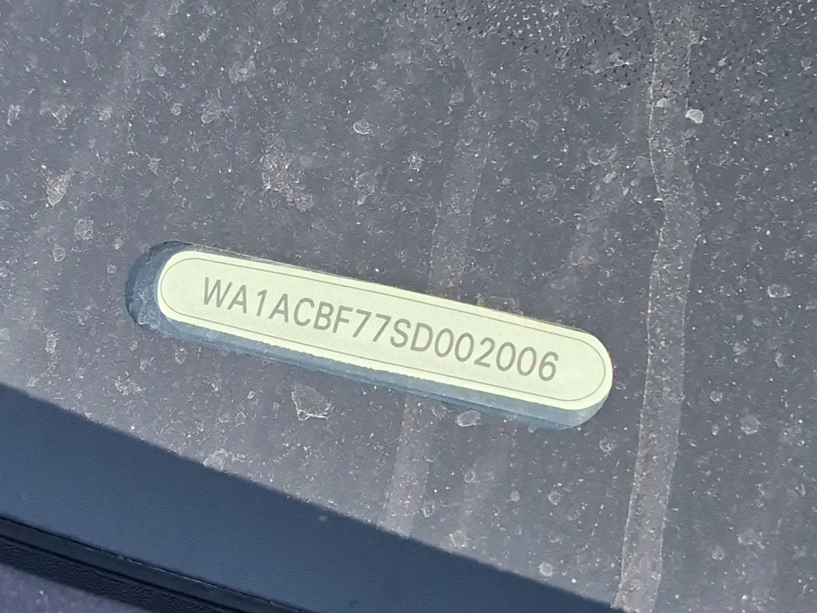 Dash VIN Plate Photo