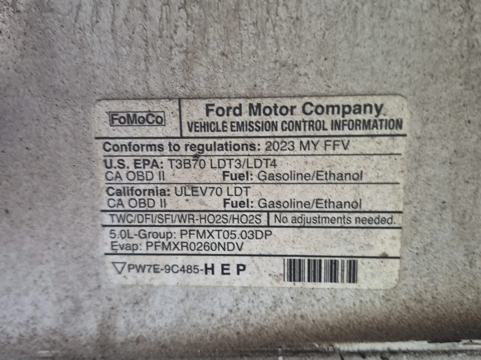 Emission Sticker Photo