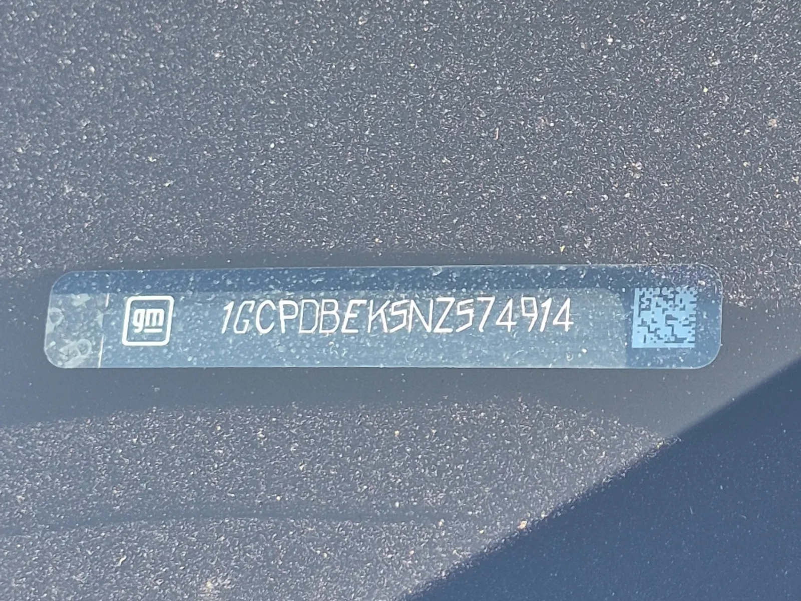 Dash VIN Plate Photo