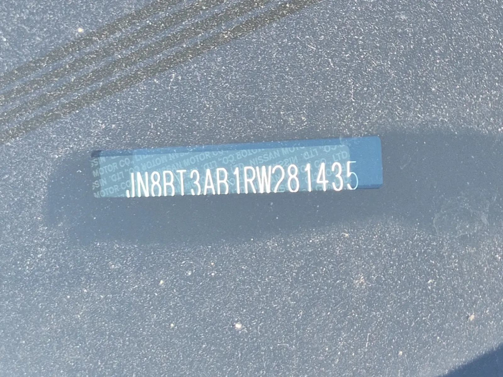 Dash VIN Plate Photo