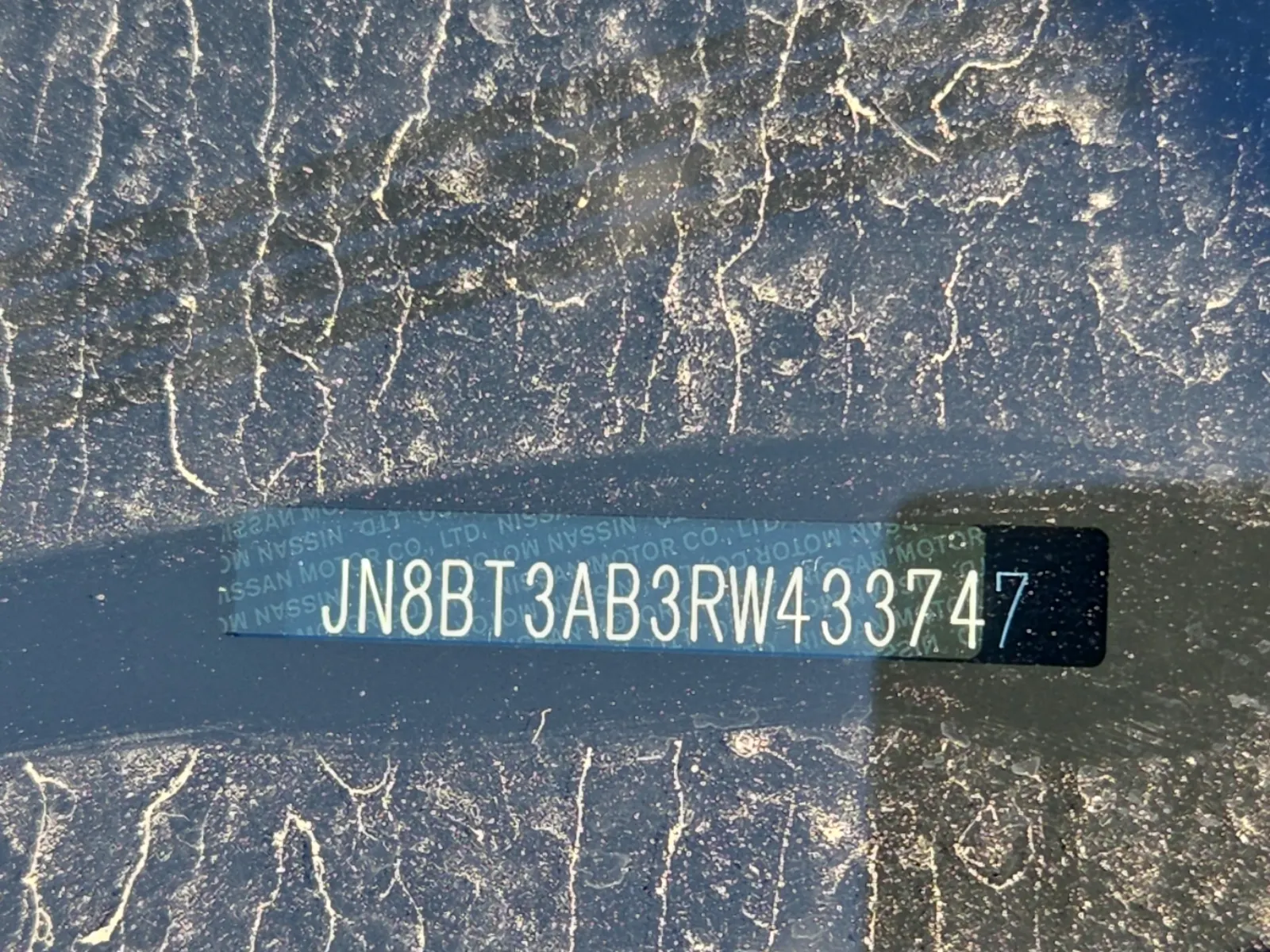 Dash VIN Plate Photo